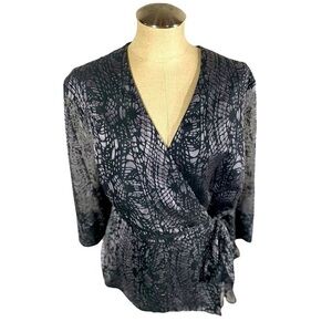 Alex Evenings Black and Gray Blouse